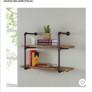 * NEW * Two tier industrial  pipe wall shelf